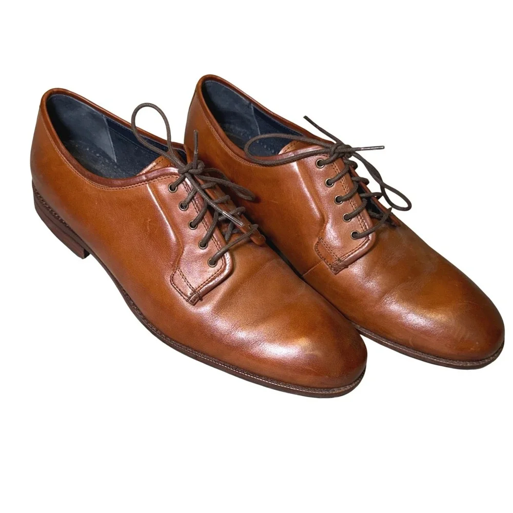 Cole Haan Mens Size 12M Leather Derby Dress Shoes Brown Lace Up Oxford Comfort